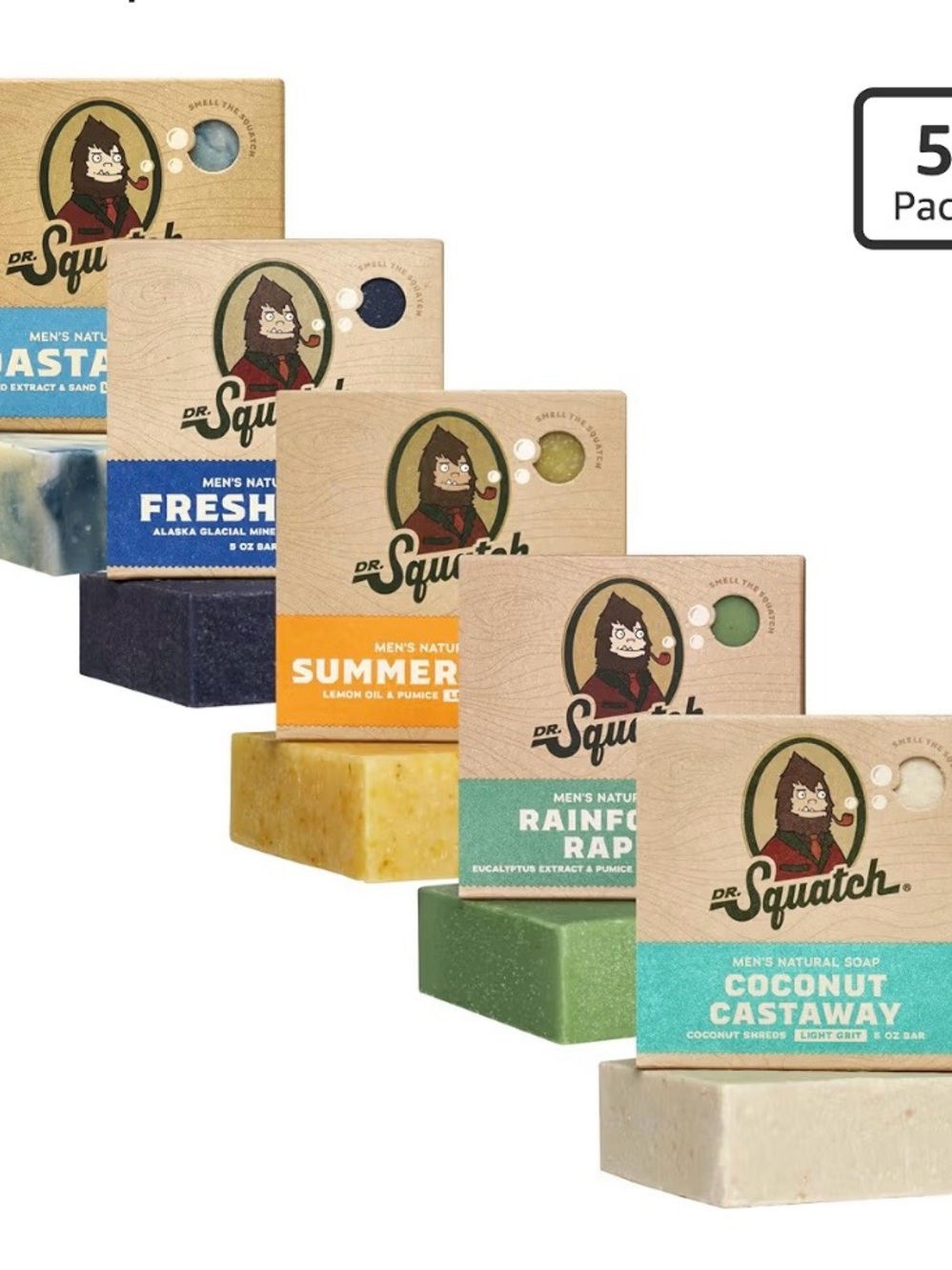 Dr Squatch 5-Pack Bar Soap in Sunrise Shores Scents - New, Sealed